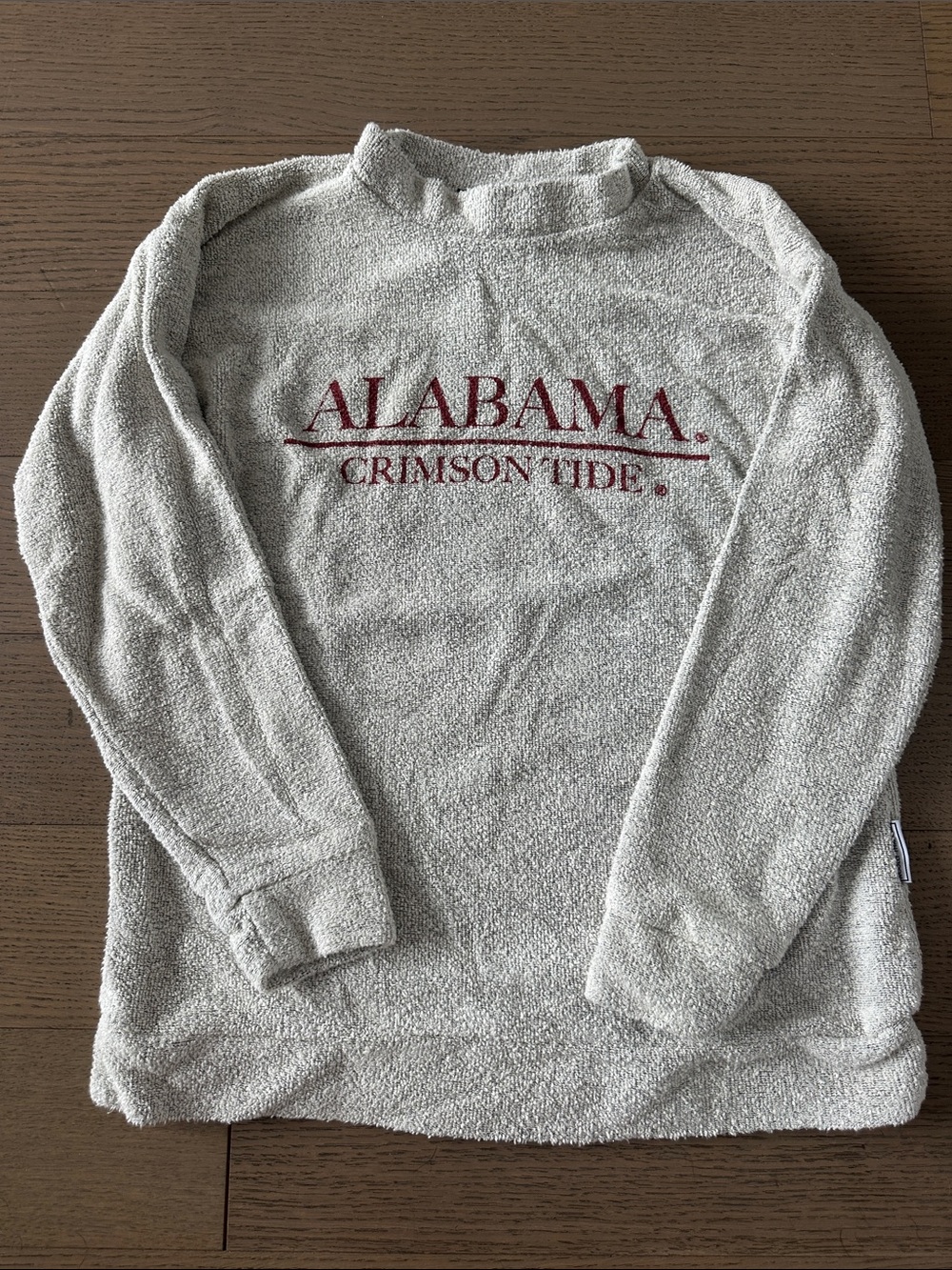 Cream Sherpa Turtleneck with Crimson 'Alabama' Logo